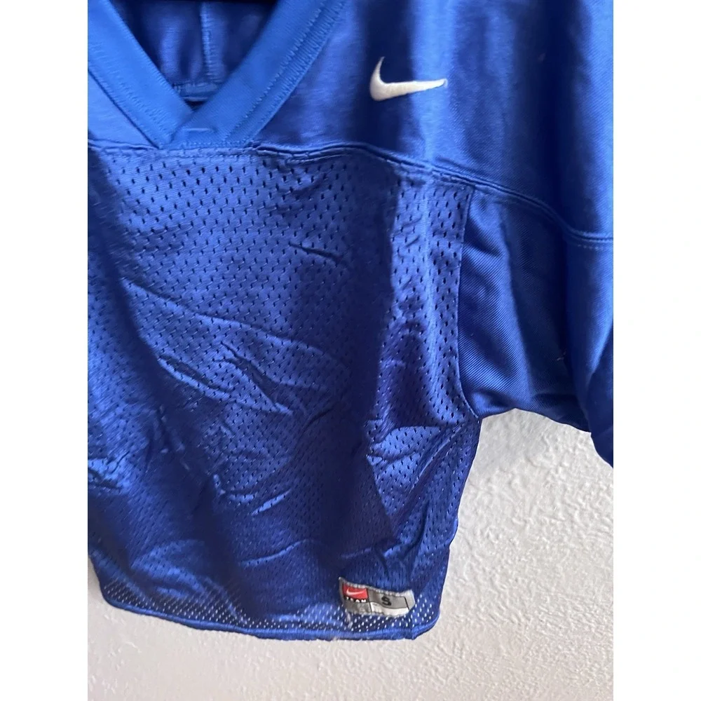 Vtg Nike Team Football Jersey Youth Small‎ Blank Practice Shirt Swoosh Logo Blue